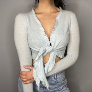 Cashmere Juicy Couture baby blue tie top